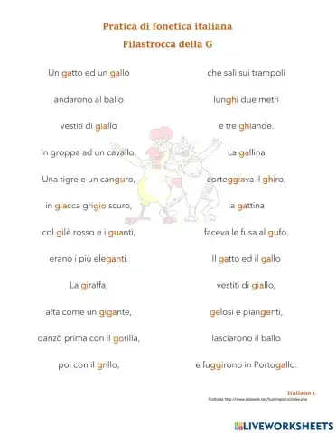 La Filastrocca della G