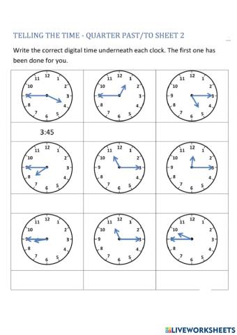 Year 4 module 6 quarter past-to