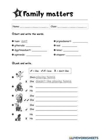 Unit 1 family matters