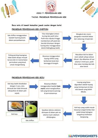 Prosedur penyediaan kek