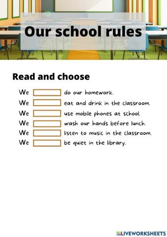 School rules (must-mustn't)