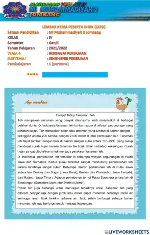 LKPD Tema 4 Subtema 1 Pembelajaran 1 ok