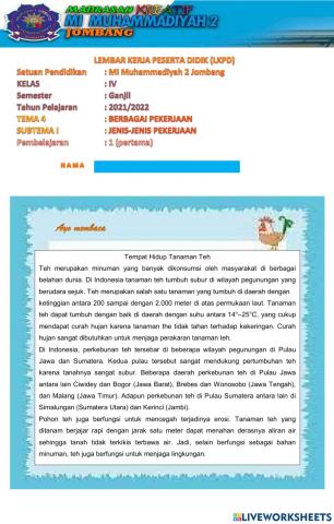 LKPD Tema 4 Subtema 1 Pembelajaran 1 ok