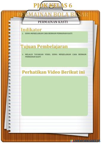 PJOK Bola Kasti Bag. 2 Kelas 6