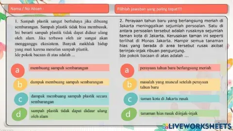LKPD Bahasa Indonesia Ide Pokok dan Simpulan