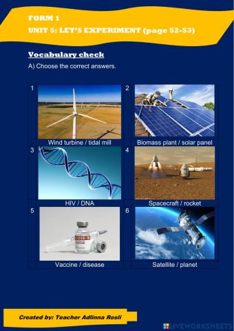 Pulse 2 unit 5: let's experiment (vocabulary)