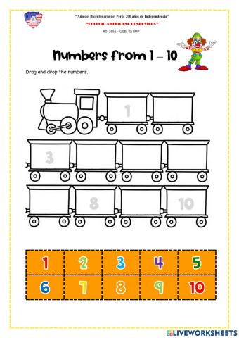 Learning activity-Numbers 1 - 10