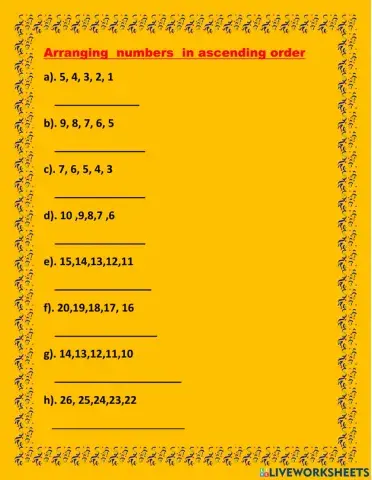 Arranging in ascending order