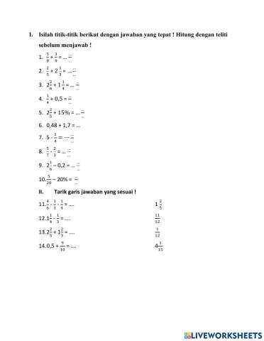 Penilaian harian matematika I