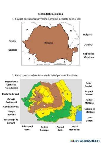 Test inițial clasa a IX-a