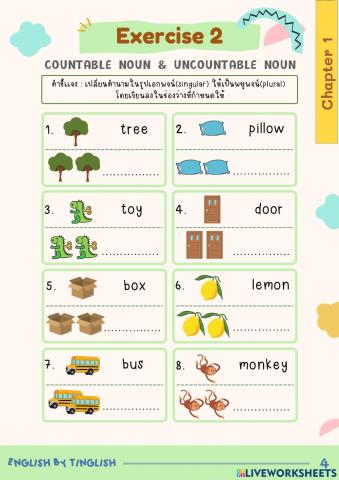 Chapter 1 Countable noun & Uncountable noun
