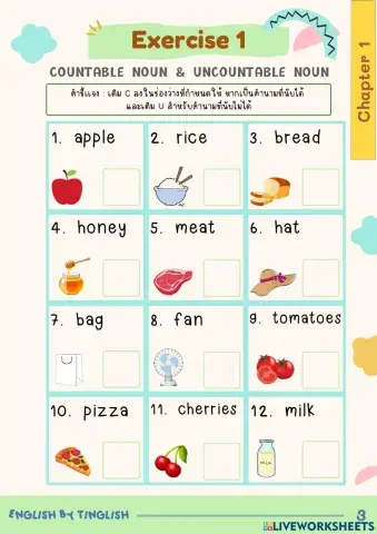 Chapter 1 Countable noun & Uncountable noun