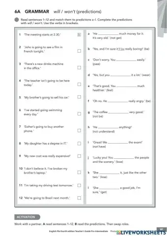 Will-Won't predictions