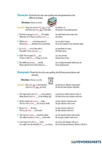 English Chapter 1 Homonyms and Homographs