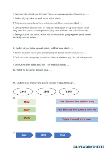 SOAL REVIEW TEMA 1 SUBTEMA 1