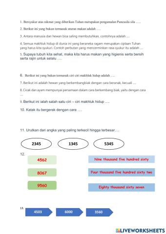 SOAL REVIEW TEMA 1 SUBTEMA 1