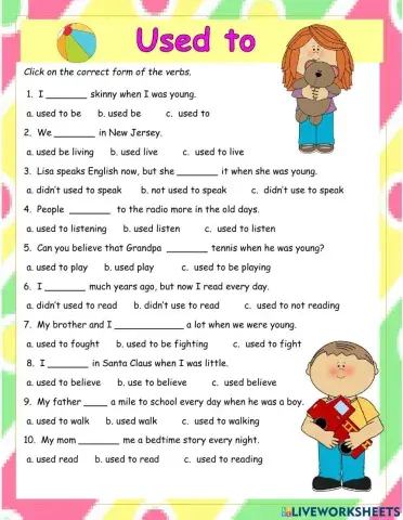 Used to Multiple Choice