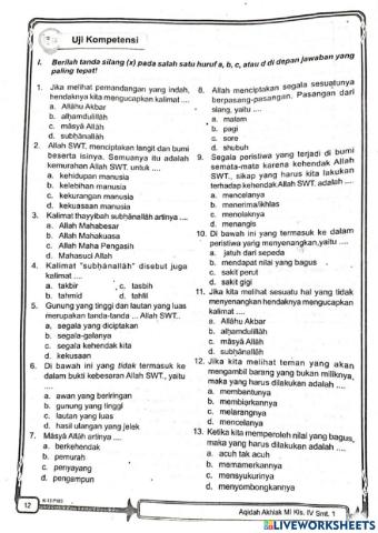 Kalimat Thayyibah Bab 1