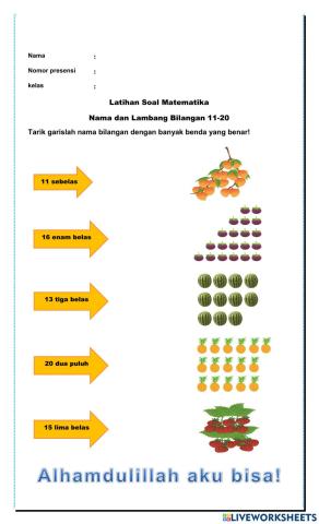 Latihan Matematikan Kelas 1