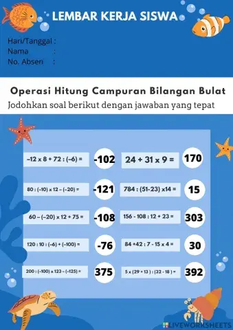 Operasi Hitung Campuran Bilangan Bulat