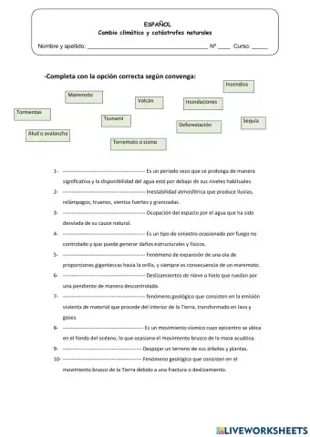 Catastrofes naturales