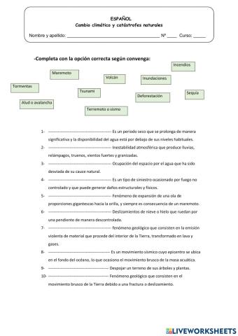 Catastrofes naturales