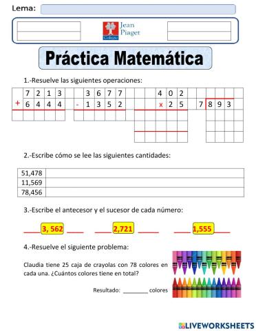 JP Practica 6 Matemáticas 6to