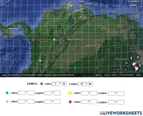 Ejercicio: Coordenadas Geográficas en Colombia