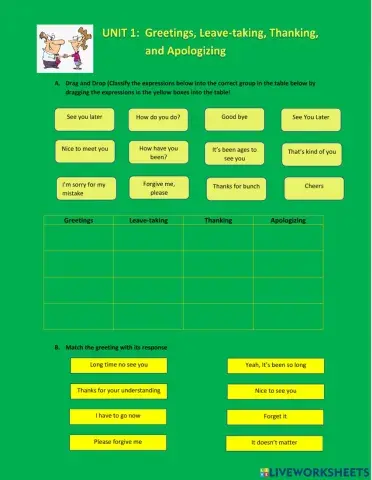 Unit 1: Greetings, Leave-taking, Thanking, and Parting