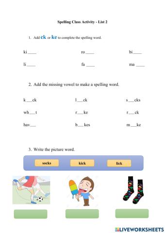 Spelling Classroom Activity