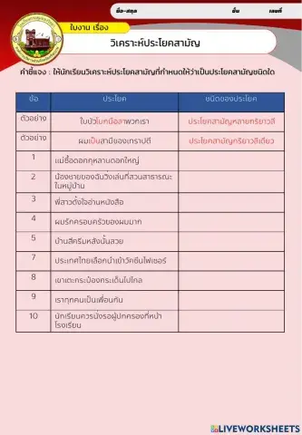 วิเคราะห์ประโยคสามัญ
