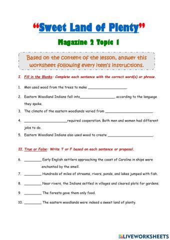 Sweet Land of Plenty