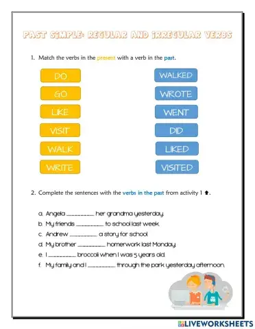 Past simple affirmative worksheet