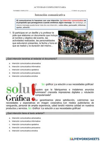 LA INTENCIÓN COMUNICATIVA