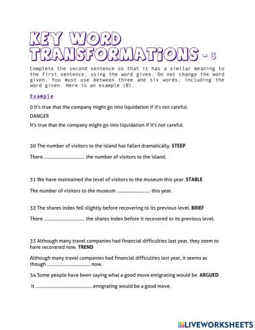 Key Word transformations - part 3