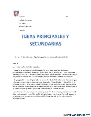 Idea principal y secundaria