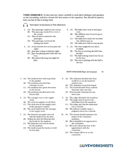 Listening exercise 6