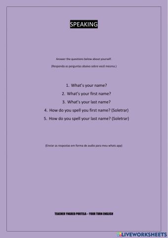 Introducing Yourself Speaking