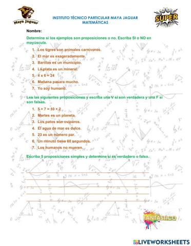 Proposiciones lógicas