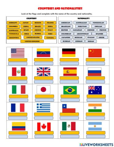 Countries and nationalities