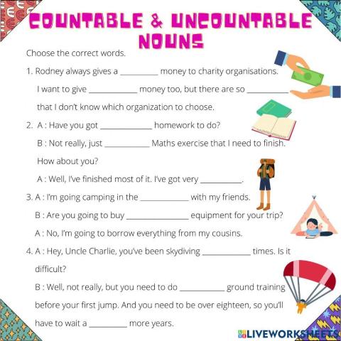 Countable and Uncountable Nouns - Quantifiers