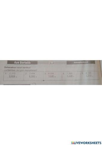 Ulangan harian tematik matematika