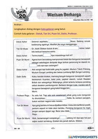 Unit 20 - Warisan Berharga