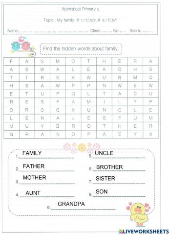 Wordsearch family