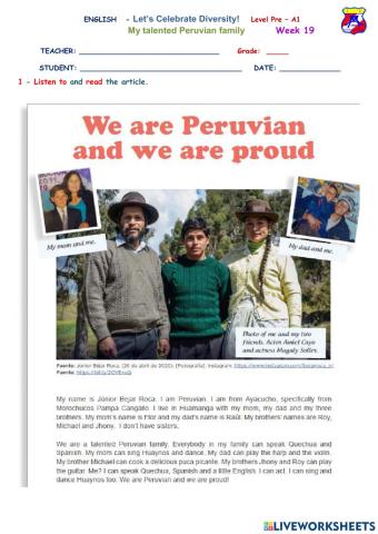 My talented Peruvian family