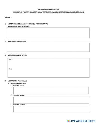 Lkpd merancang penelitian faktor luar pertumbuhan tanaman