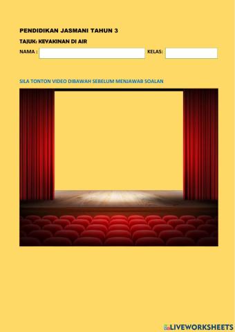 Pj tahun 3 - keyakinan di air