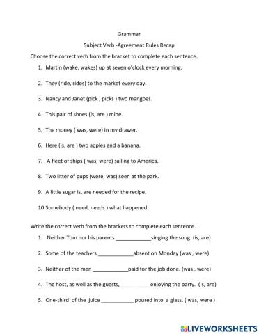 Verb Agreement