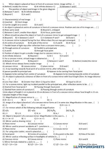 Reflection of light at curved surfaces