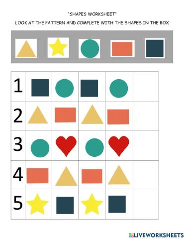 Shapes worksheet